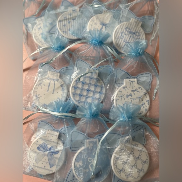 Other - 10 Sets of Blue Bow Compact Mirrors & Blue Bow Thank You Cards Buyer Gift Sets